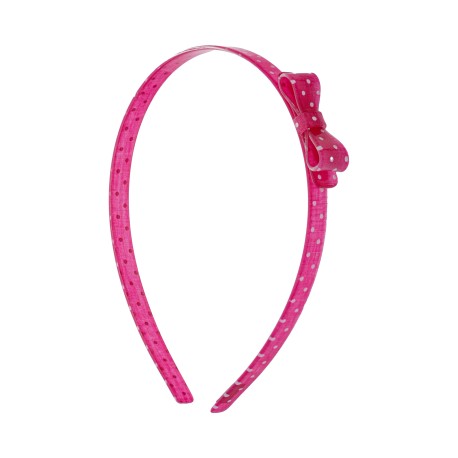 Tiara Bianca Accessory Infantil Laço Acrílica Pink Poá