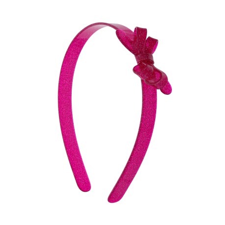 Tiara Bianca Accessory Infantil Laço Acrílica Pink Gliter