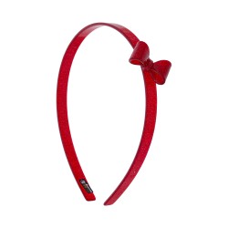 Tiara Bianca Accessory Infantil Laço Acrílica Vermelha Gliter