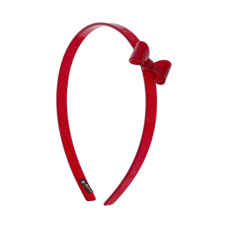 Tiara Bianca Accessory Infantil Laço Acrílica Vermelha Gliter