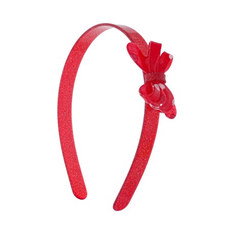 Tiara Bianca Accessory Infantil Laço Acrílica Vermelha Gliter