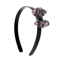 Tiara Bianca Accessory Infantil Laço Acrílica Floral Preta