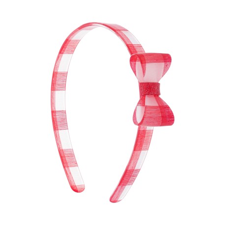 Tiara Bianca Accessory Infantil Laço Acrílica Xadrez