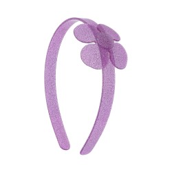 Tiara Bianca Accessory Infantil Flores Acrílica Lilás Gliter
