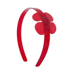 Tiara Bianca Accessory Infantil Flores Acrílica Vermelho Gliter