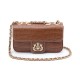 Bolsa Isla Anne Mini Baguete Couro Natural Croco Pecan