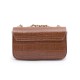 Bolsa Isla Anne Mini Baguete Couro Natural Croco Pecan