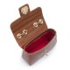 Bolsa Isla Anne Mini Baguete Couro Natural Croco Pecan