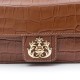 Bolsa Isla Anne Mini Baguete Couro Natural Croco Pecan