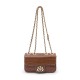 Bolsa Isla Anne Mini Baguete Couro Natural Croco Pecan