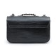 Bolsa Isla Anne Mini Baguete Couro Natural Lizard Preto