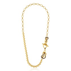 Colar Claudia Arbex Waves Gravata Ouro Vintage