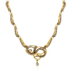 Colar Claudia Arbex Waves Cristais Ouro Vintage