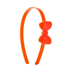 Tiara Bianca Accessory Infantil Laço Acrílica Laranja Neon