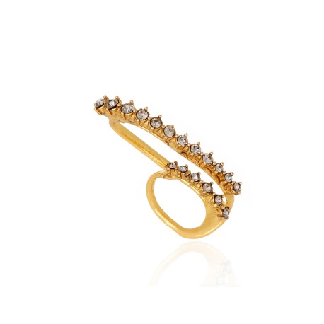 Anel Claudia Arbex Waves Duplo Ouro Vintage