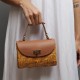 Bolsa Serpui Bag Agatha Vime Natural Couro Caramelo