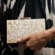 Bolsa Maria Chic Acessórios Clutch Tita Acrílico Dourada