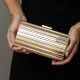 Bolsa Maria Chic Acessórios Clutch Metal Dourado