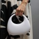 Bolsa Maria Chic Acessórios Oval Estruturada Acrílico Branco M