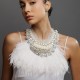 Colar Raquel Pires Glam Maxi Customizado Branco Prata