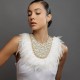 Colar Raquel Pires Glam Maxi Customizado Branco Dourado