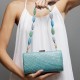 Bolsa Serpui Clutch Mariah Palha Natural Turquesa