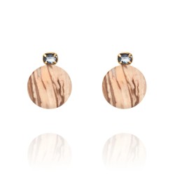 Brinco Camila Klein Cavalo Pedra Natural Ouro Velho