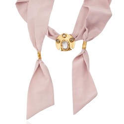 Colar Camila Klein Borbotão Choker Lenço Ouro Velho