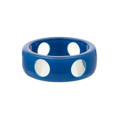 Pulseira Bianca Accessory Acrílica Poá Azul Marinho