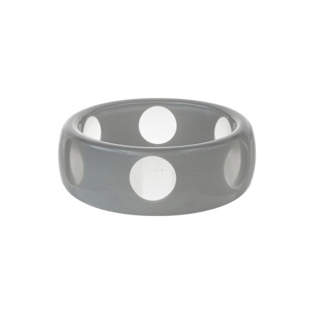 Pulseira Bianca Accessory Acrílica Poá Cinza Perolado