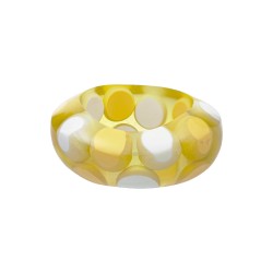 Pulseira Bianca Accessory Acrílica Bolas Branca e Amarela