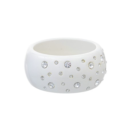 Pulseira Bianca Accessory Acrílica Strass Branca