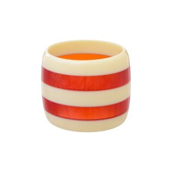 Pulseira Bianca Accessory Acrílica Listrada Laranja e Marfim