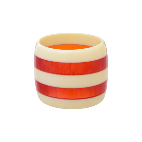 Pulseira Bianca Accessory Acrílica Listrada Laranja e Marfim