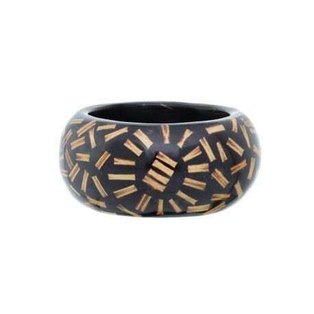 Pulseira Bianca Accessory Acrílica Preta e Bege