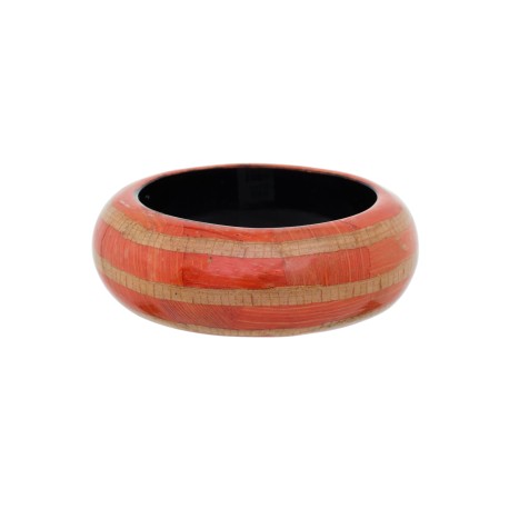 Pulseira Bianca Accessory Acrílica Listrada Laranja e Bege