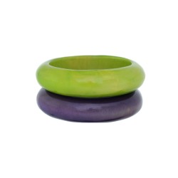 Pulseira Maria Chic Acessórios Acrílica Duo Verde e Uva