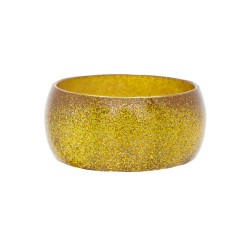 Pulseira Maria Chic Acessórios Acrílica Gliter Dourada