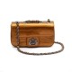 Bolsa Isla Anne Mini Baguete Couro Natural Croco Bronze