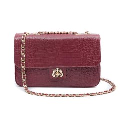Bolsa Isla Anne Jumbo Couro Natural Croco Burgundy