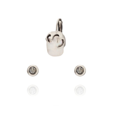 Brinco Camila Klein Borbotão Kit Ear Cuff Prata Vintage
