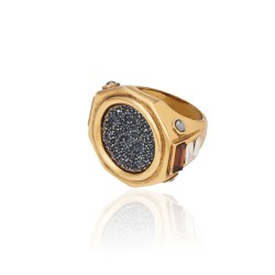 Anel Camila Klein Crystal Rocks Ouro Velho