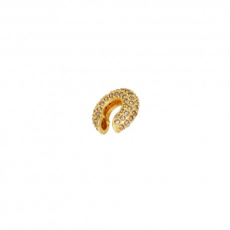 Brinco Nádia Gimenes Piercing Multi Cristais Dourado