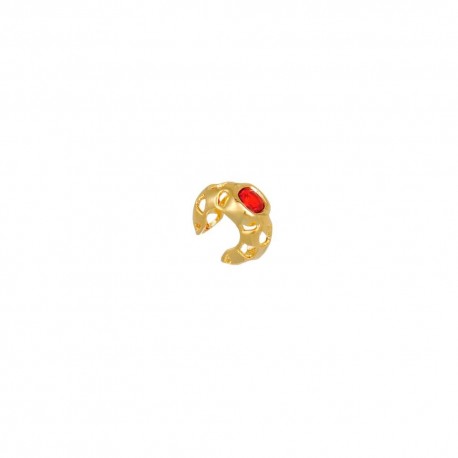 Brinco Nádia Gimenes Xadrez Piercing Vazado Rosa Dourado