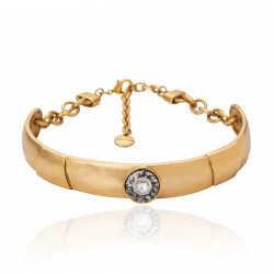 Colar Camila Klein Quadrados Choker Ouro Velho