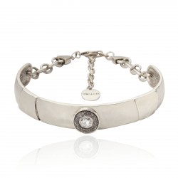 Colar Camila Klein Quadrados Choker Prata Velho