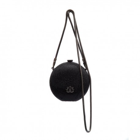 Bolsa Isla Clutch Esfera Mini Cristais Preta