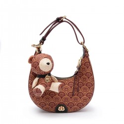 Bolsa Isla Sirena Hobo Monograma Canvas Caramelo