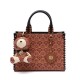 Bolsa Isla Sirena Tote Monograma Canvas Caramelo