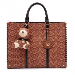 Bolsa Isla Sirena Tote Monograma Canvas Caramelo